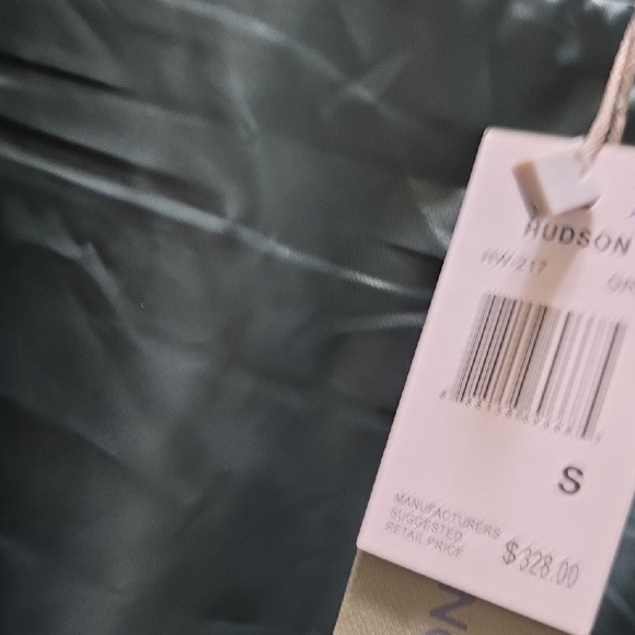 NWT Hudson Green Moto Jacket with Notched Collar and Asymmetrical Zipper - Picture 10 of 16